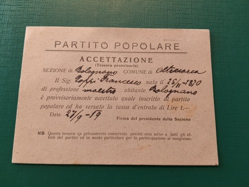 Tessera accettazione - tessera,