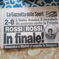 GAZZETTA DELLO SPORT, ORIGINALE, 9 LUGLIO 1982 ITALIA-POLONIA 2-0 PAOLO ROSSI 