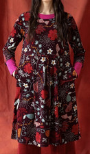 Abito floreale velluto Gudrun