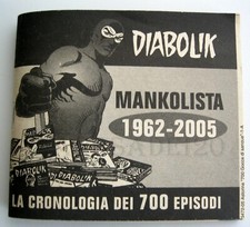 DIABOLIK Mankolista Cronologia