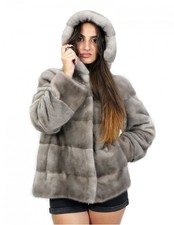 48 Mink Horizontal Grey Hooded