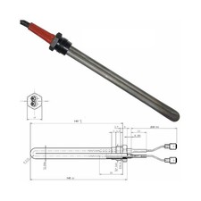 RESISTENZA CANDELETTA ACCENSIONE STUFA A PELLET PALLADIO - 250 WATT L.145MM