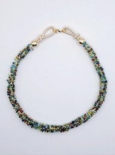 Collana choker girocollo torchon spirale perline multicolor donna ragazza