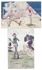 LITTORIALI SPORT NAPOLI 1936 5 PZ ILL. FALANGA "ATTENZIONE" CARTOLINE CON FORI