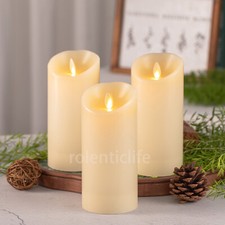 Luminara Candele Cera Senza Fiamma Senza Profumo con Pilastro Stoppino Mobile Telecomando 3x6,5 