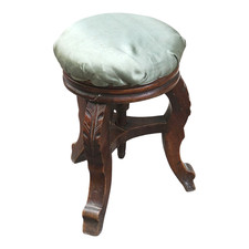 Panchetto da Pianoforte Antico Stile Luigi Filippo Italia Metà XIX Secolo Noce