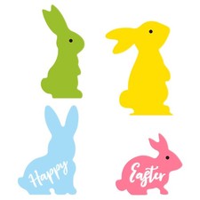  4 pezzi di decorazioni per coniglietti per vassoi pasquali, artigianato da