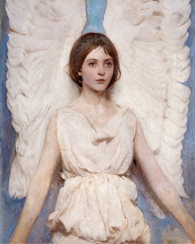 Angelo antico dipinto olio