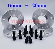KIT 4 DISTANZIALI RUOTA 16+20mm VW TRANSPORTER T5 - T6 + BULLONI BLACK