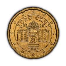 AUSTRIA. 2002, 20 centesimi di