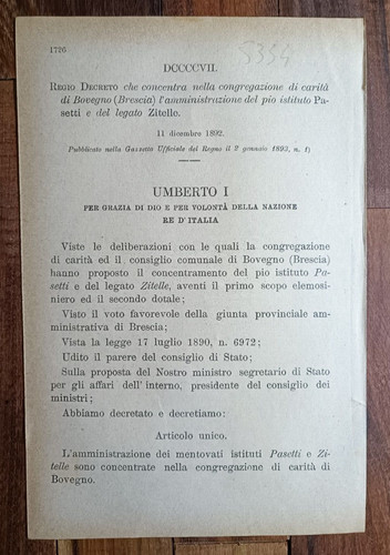 Bovegno 1892 regio - 1892,