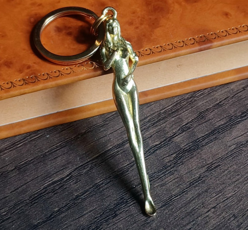 Mini light gold spoon keyring - spoon,