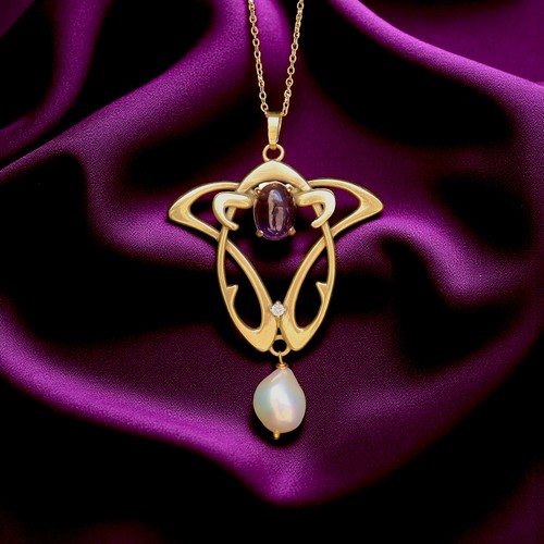Collana pendente dorato ovale - pendente,