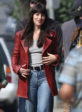 Trench donna pelle rosso