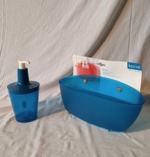 set 2 pz accessori bagno blu