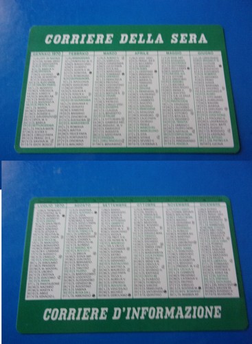 Calendario tascabile plastica