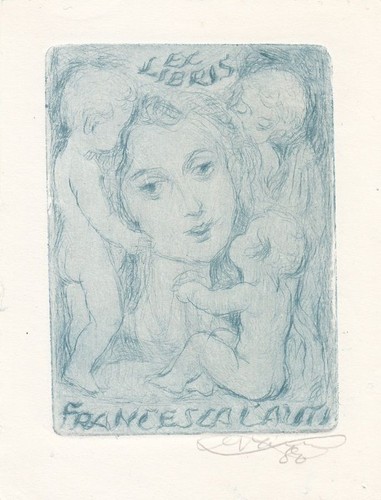 Exlibris bookplate radierung - exlibris,