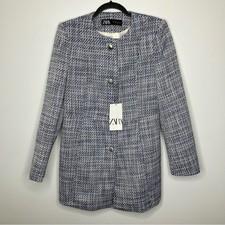NWT ZARA Tweed Blue Jacket