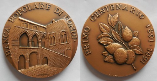 Medaglia centenario banca - medaglia,