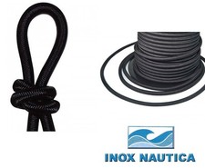 CORDA ELASTICA NERO Ø 5mm x 10mt - CIMA TRECCIA BARCA CAMPER GOMMONI VELA CAMION