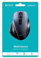 MEDIACOM AX900 WIRELESS E BLUETOOTH OPTICAL MOUSE DPI 2400 COLORE NERO