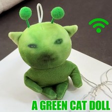 Abstract Art Green Cat Plush