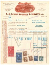 1939 VOGHERA S. A. Laterizi Vogheresi R. SERVETTI - Mattoni e tegole *Fattura