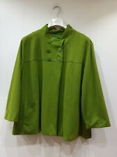 vintage giacca giubbotto mantella doppiopetto verde M women green jacket cape 80