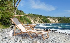 Sedia a sdraio in legno con