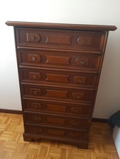 CASSETTIERA 7 CASSETTI SETTIMANALE IN LEGNO ARTE POVERA COLOR NOCE - solo ritiro