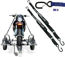 SET 2 CINGHIE ACERBIS 25MM FISSAGGIO FERMA MOTO TRASPORTO GANCIO SICUREZZA BLU