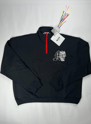 Felpa con zip nera msgm - felpa,