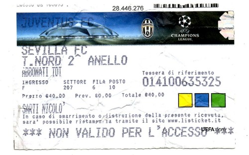 Biglietto juventus torino - ec,