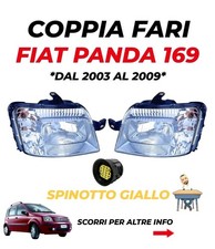 COPPIA FARI PROIETTORI FANALI ANT SX DX FIAT PANDA 2003 2009 SPINOTTO GIALLO