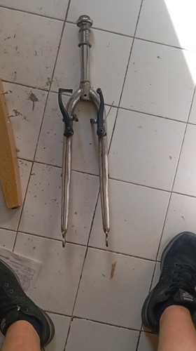 Forcella bici acciaio argento