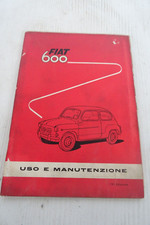manuale uso manutenzione Fiat 600  1959