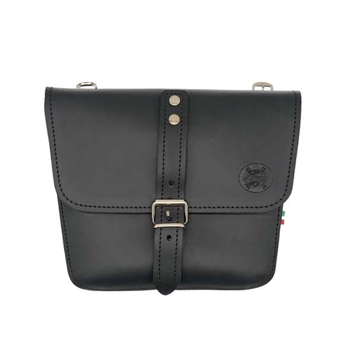 Borsa fianchetto pelle nera