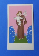 Santino HolyCard Manufatto Pochoir Meschini GM 2 Sant'Antonio da Padova