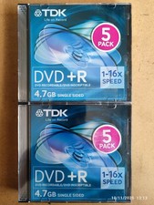 10 DVD+R TDK 16 X 4,7GB 120MIN
