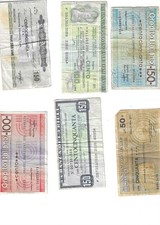 Mini Assegni Assegno Circolare Lotto 20 più 2 banconote da 500 L.