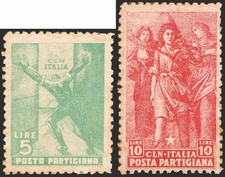 Emissioni C.L.N. Parma 1945 Posta partigiana, serie n° 1/2 con consueta gomma gi
