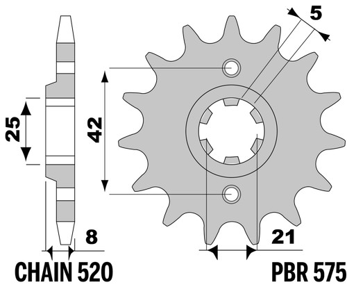 Pignone acciaio per yamaha - pignone,