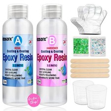 ✅KIT RESINA EPOSSIDICA BICOMPONENTE 1:1 DA 250ML/275GR, DA COLATA TRASPARENTE