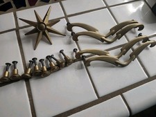 MCM Mid Century Cassettiera moderna in ottone a stella atomica (13)