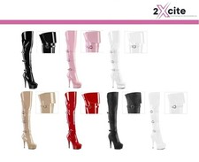 Stivali Alti In Pelle Con