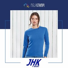 T-shirt Donna Maniche Lunghe Senza Polsini JHK 100 % Cotone JHK Woman Maglietta