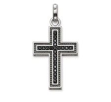 Pendente Thomas Sabo Croce In Argento 925 Con Pavé Di Zirconi Neri