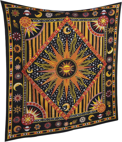 Cotone arancio bohemian - cotone, arazzo