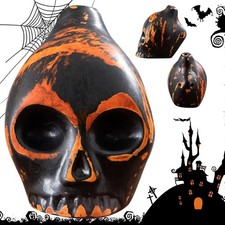 Fischietto azteco fischietto morte urlante nero a forma di teschio per Halloween-arancione