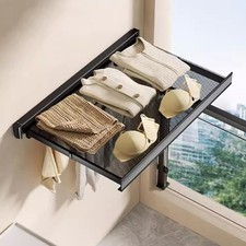 Stendibiancheria Parete Pieghevole Alluminio Antiruggine Rete 6 Ganci